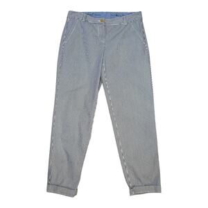 Talbots Women's Petites Striped Straight Pants Blue ‎ & White Size 4 Casual